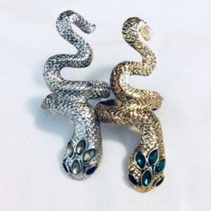 Gold and Silver Snake Rings